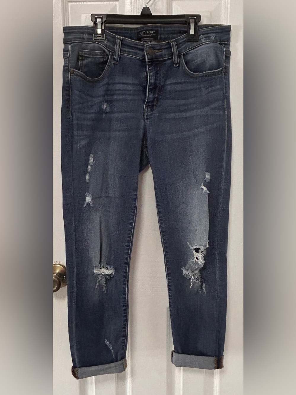 Judy Blue Distressed Women’s Jeans - Dark Blue 11/30
